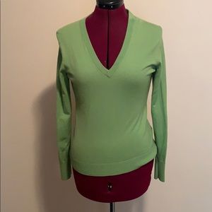 J Crew V-Neck Green Wool Sweater